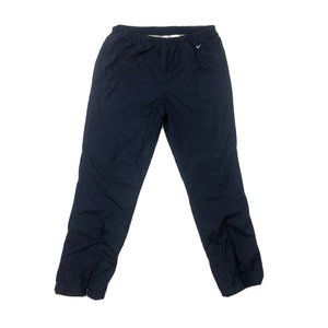 Vintage Nike Wind Pants Size M (8-10) Navy Blue Gray Lined Ankle Zip Insulated